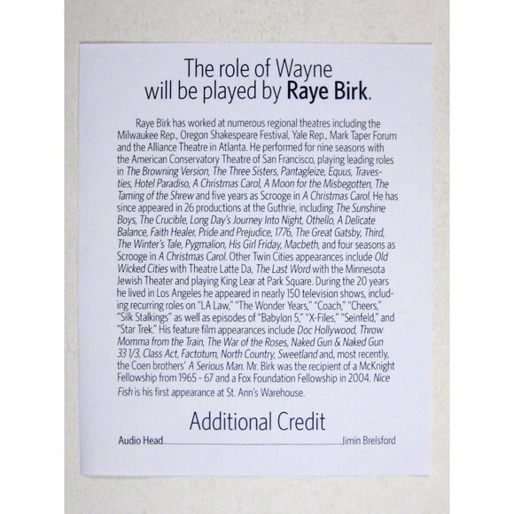Nice Fish 2013 Program St. Ann Warehouse NYC Mark Ryliance American Theater - Picture 3 of 7
